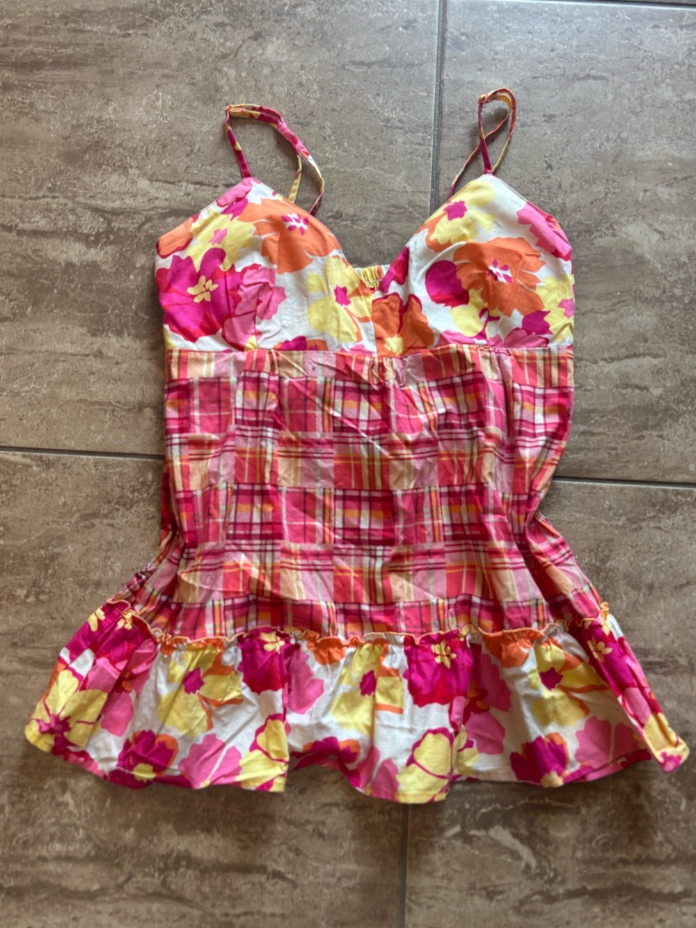 Y2K retro playground prep whimsy flared cami blouse 100% cotton
